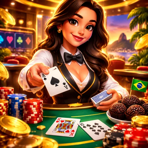 Card de mesa de blackjack clássica com cartas na mesa